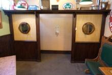 BATHROOM ENTRYWAY W/2 CABIN WINDOWS & 1ST CLASS ONLY BRASS SIGN