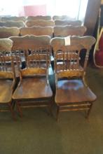 WOODEN DINING CHAIRS (X8)