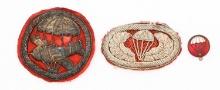 WWII US THEATER MADE PARATROOPER WINGS & CAP BADGE