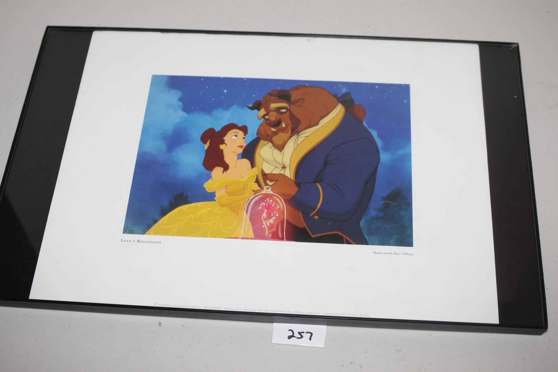 Framed Disney Beauty & The Beast Print, Love's Beginning, 17" x 11"