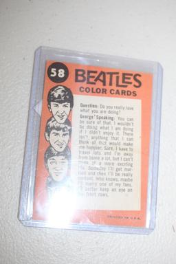 Vintage Topps Beatles Color Card, #58, 1964