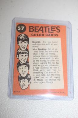 Vintage Topps Beatles Color Card, #57, 1964