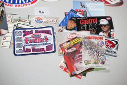 Assorted Racing Memorabilia, Photos, Stickers, Cards, Patch, Ticket Stub, Misc.