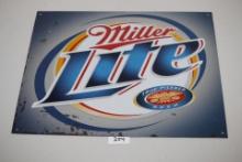 Miller Lite Tin Sign, 16" x 12 1/2"