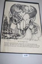 Framed The Last Buffalo Hunt Print, 17" x 11"