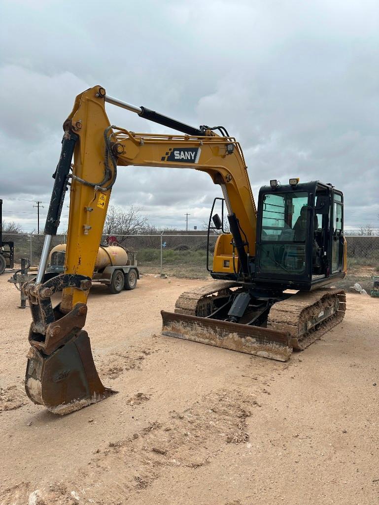 2019 Sany SY 95C Tracked Excavator, 2,309 Hours, 12" Tooth Bucket, Enclosed Cab, Diesel Engine, 8'