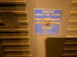 Roots Rotary Lobe Blower, Model 826 RCS JV, w/ Siemens 125 HP Electric Motor, 4160 V, 60 Hz, 444T