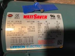 (3) Electric Motors; (1) Leeson Watt Saver 1 HP, 230/460 V, 3-PH, 1170 RPM, 56C Frame, (1) Reliance