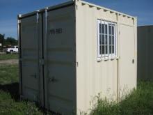 8' New Office Container with Double End Doors and Personnel Side door and window