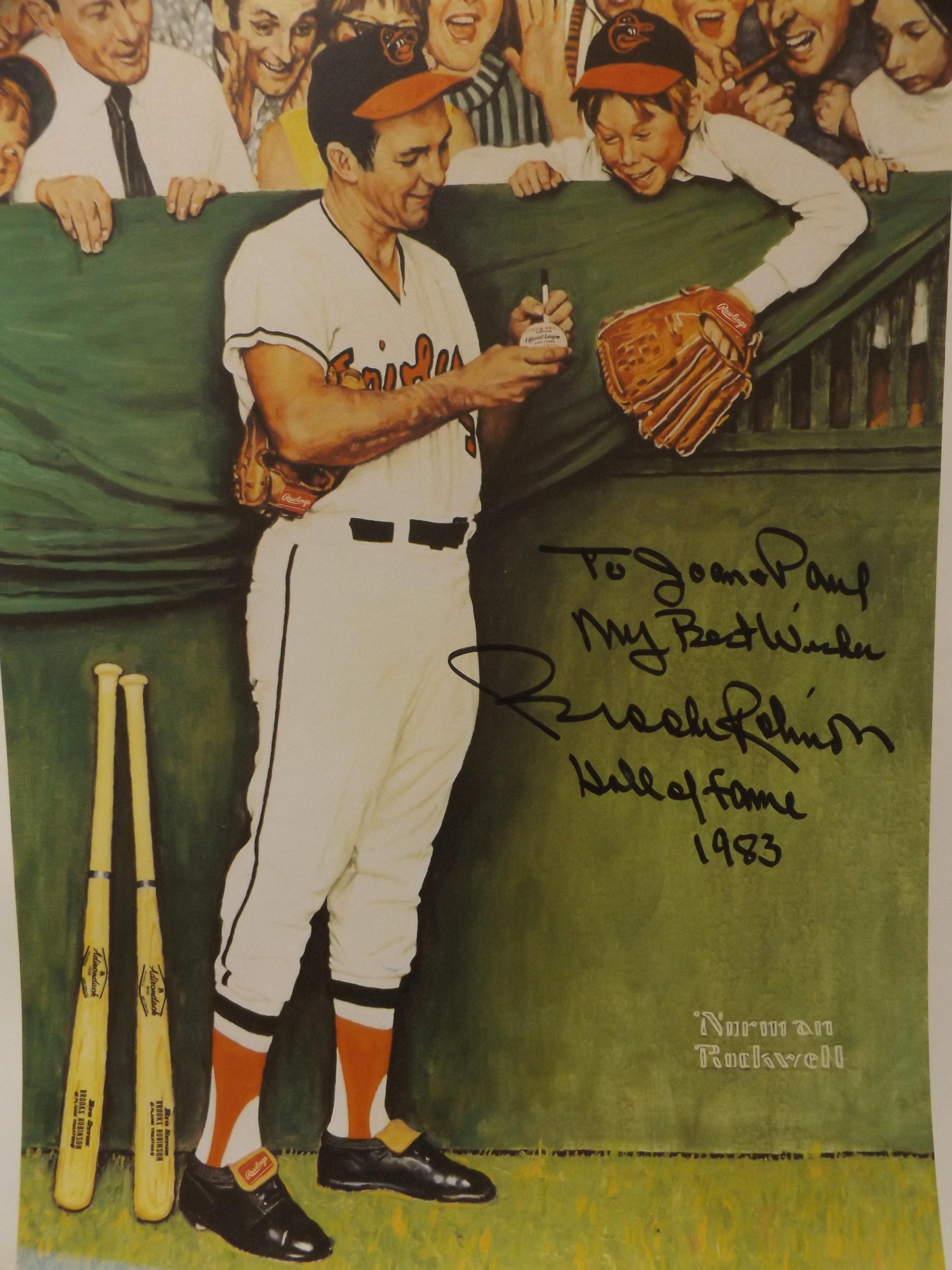 Norman Rockwell Print, Signed by Brooks Robinson