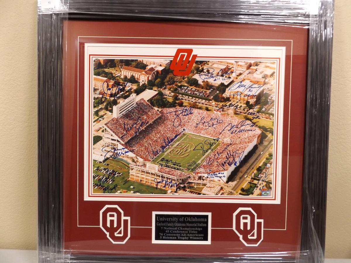 Matted/Framed OU Player Signature/Stadium Picture
