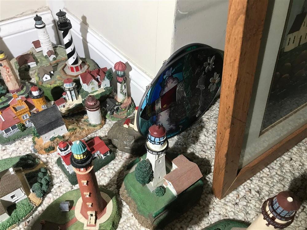 Large lot of collectible lighthouses, etc
