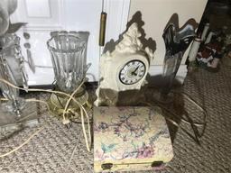 Group Lot Decorative Items Clock, Lamp etc