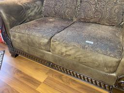 Nice leather fancy couch with footstool