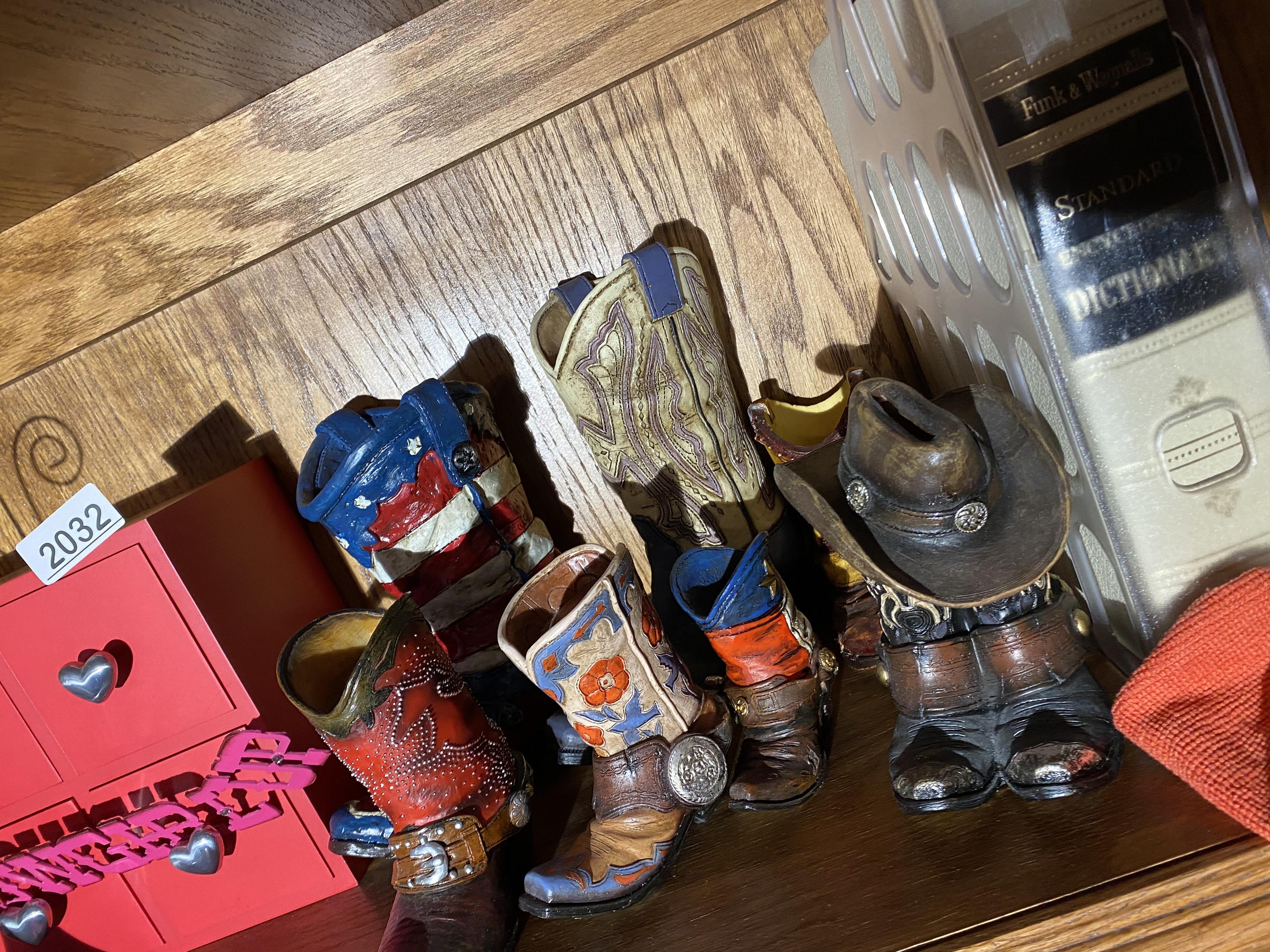 Group lot of assorted collectible boots and more