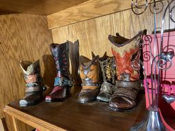 Group lot of assorted collectible boots and more