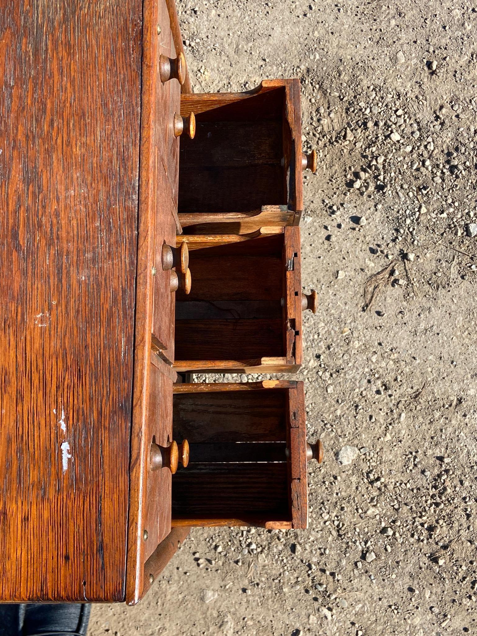 Unusual Antique Nine Drawer Medical Cabinet or Chest