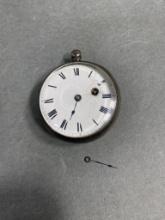 Early Antique Key Wind Pocket Watch Silver Case