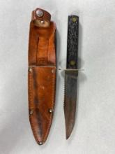Vintage Hunting or Fighting Knife in Sheath Imperial
