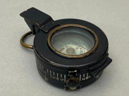 WWII BRITISH 1943 MKIII COMPASS & LEATHER CASE