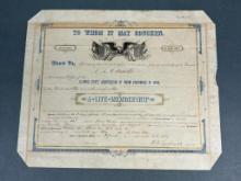 CIVIL WAR 66TH ILLINOIS INFANTRY POW CERTIFICATE BIRGE'S WESTERN SHARPSHOOTERS