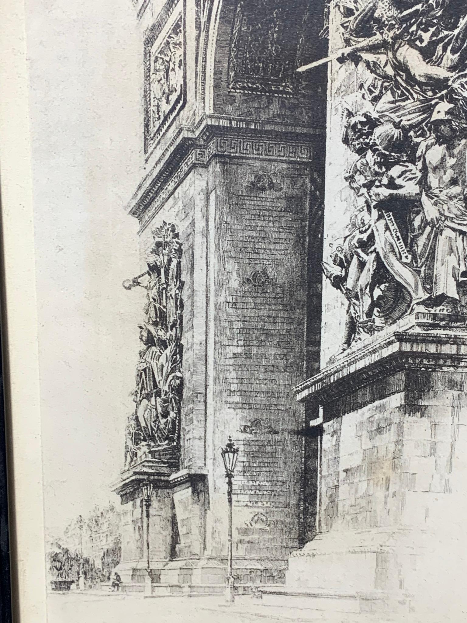 Early 20th Century Etching Arc de Triomphe
