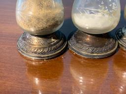 Sterling Weighted and Glass Salt & Pepper Shakers