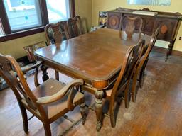 Antique Dining Table, Buffet & Secretary