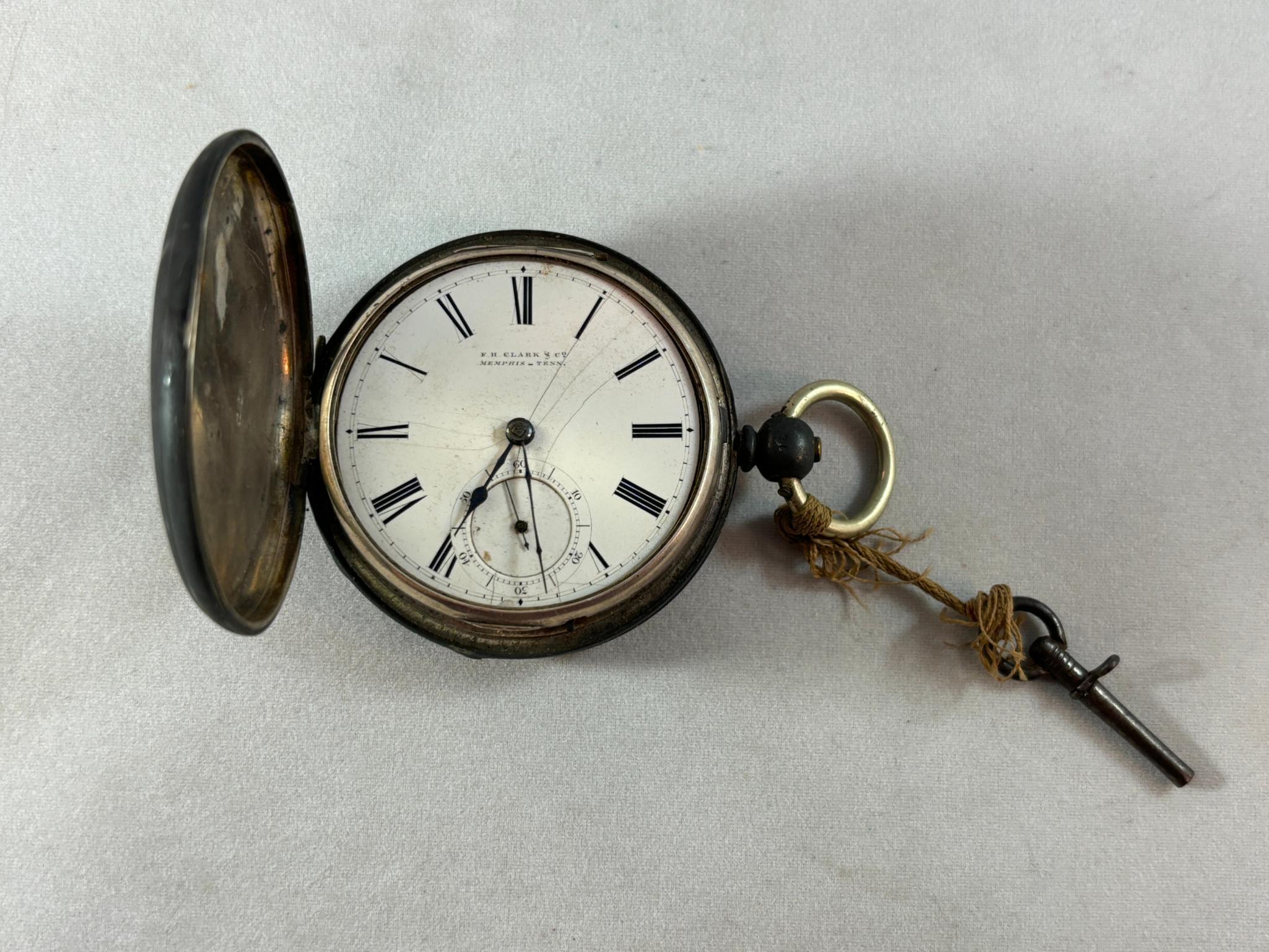 1853 Sterling Silver Hallmarked Pocket Watch Memphis Tennessee