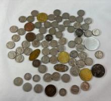 Group Lot of US Coins including 19th c. Dimes, Nickels, Cents