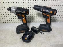 Worx Drills with Batteries and Charger