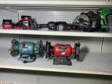Group of Tools including Bench Grinders, Impact Tools, Circular Saw & More