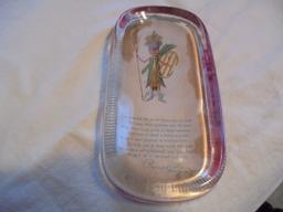 EARLY & RARE INTERNATIONAL HARVESTER ADVERTISING GLASS TRAY-7 1/4 INCHES LONG
