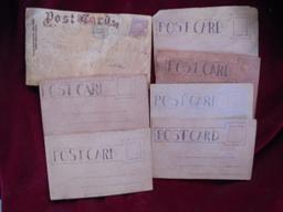 7 OLD LEATHER POST CARDS