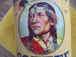 STUNNING VINTAGE COFFEE ADVERTISING CAN FEATURING "NATIVE AMERICAN" GRAPHICS