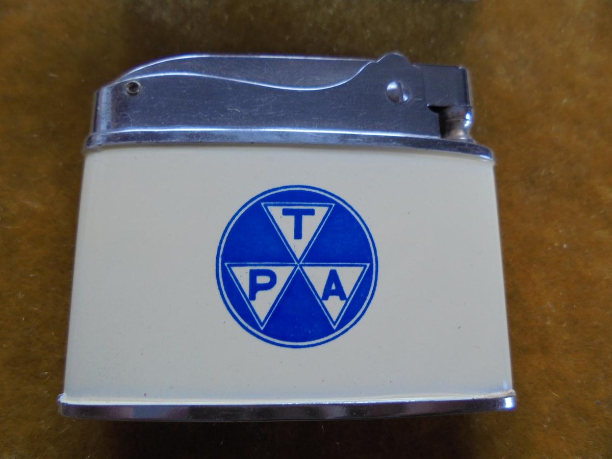 VINTAGE "TPA" OR TRAVELERS PROTECTIVE ASSOCIATION CIGARETTE LIGHTER IN ORIGINAL BOX