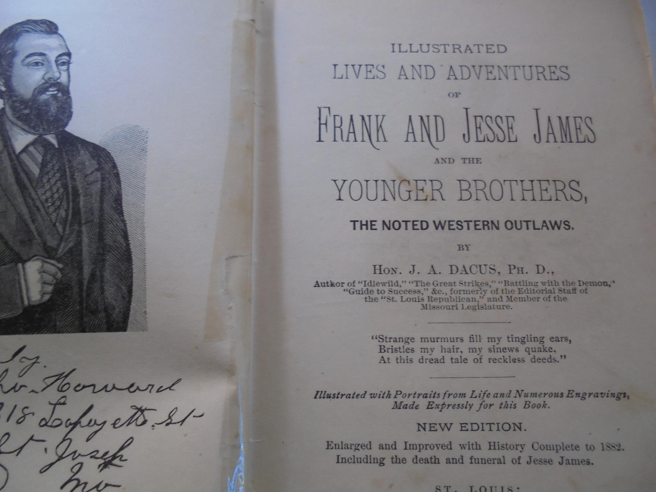 GREAT FIND ! "THE JAMES & YOUNGER BROTHERS"-FRANK & JESSE JAMES--THE NOTED WESTERN OUTLAWS---BOOK