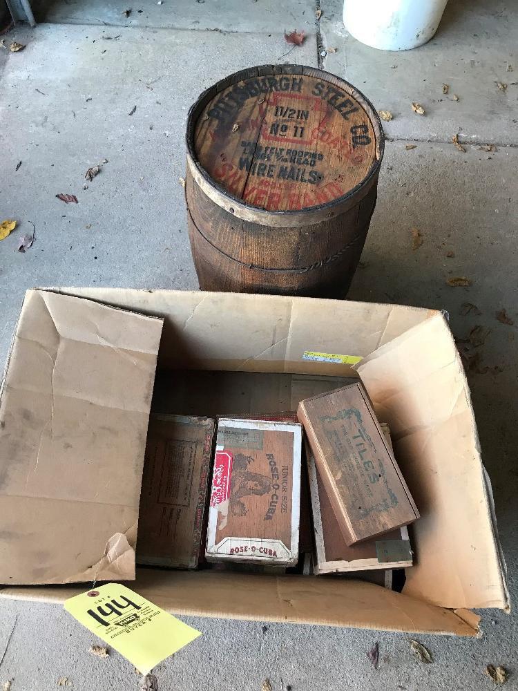 Pitt. Steel Co. Nail Keg, Cigar Boxes