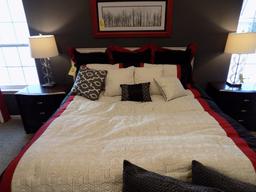King Size Bed with Upholstered Headboard (Additional Item Added at Second Location)