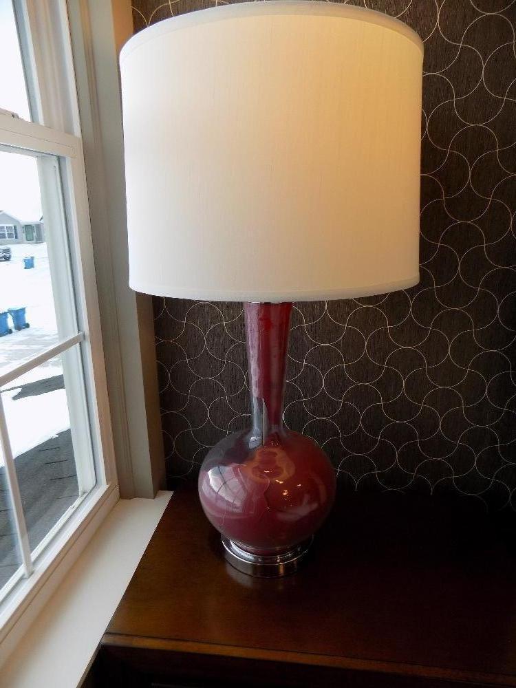 Pair of Glass Bedroom Lamps (Additional Item Added at Second Location)