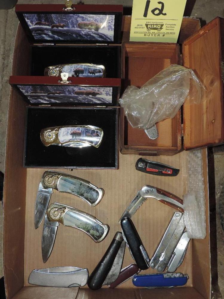 Assorted Collector Knives & Pocket Watch Set