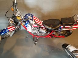 2003 Johnny Pag motorcycle, stars and stripes, 34 miles, like new