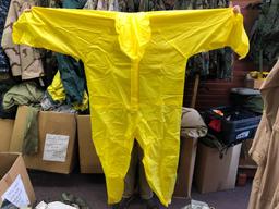 Yellow waterproof suits, Rain bibs
