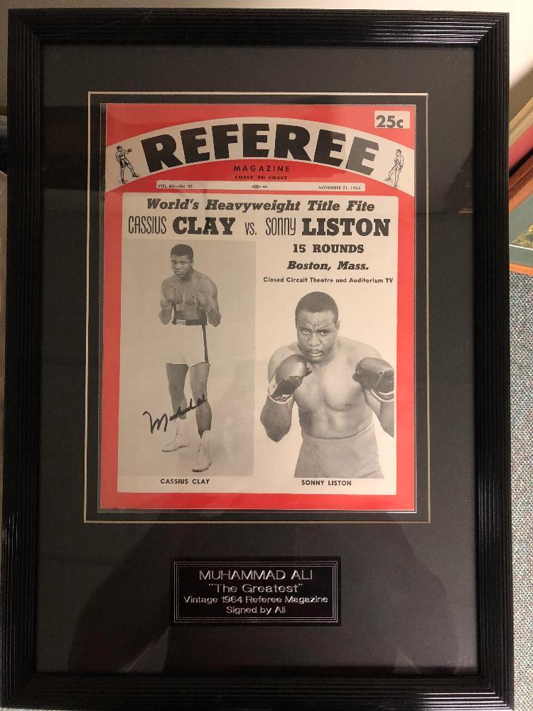 Signed Cassius Clay vs Sonny Liston print