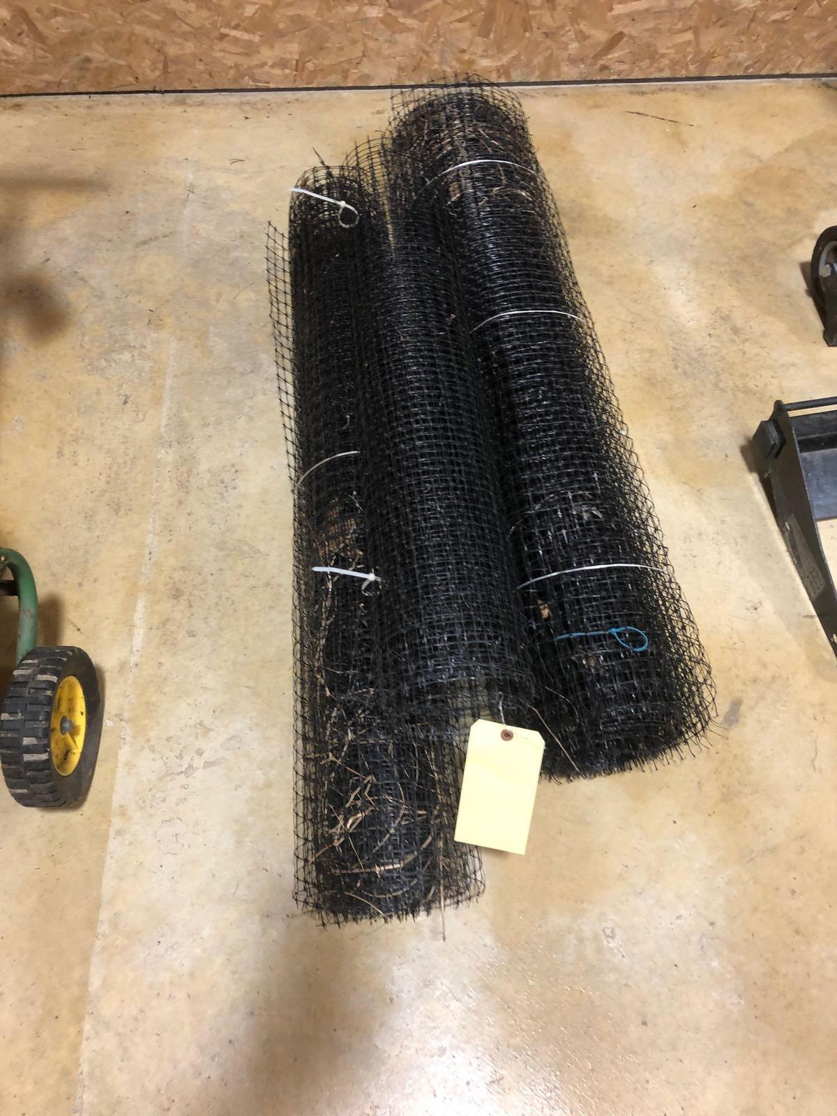 3 Partial Rolls of Black Composite Fence