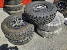 Set of 5 Falken LT285/70R17 tires