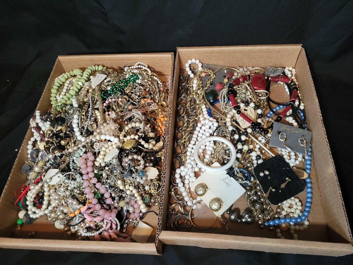 Large lot of mostly necklaces with some earrings and bracelets