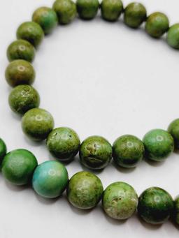 16" long green turquoise necklace beads