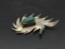 Sterling Silver Mexican Scarab pin
