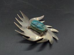 Sterling Silver Mexican Scarab pin